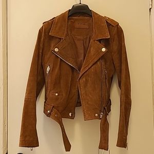 BLANKNYC Morning Suede Moto Jacket, Size Small (S)